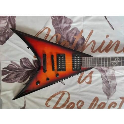 Fashion big V shape boutique six string electric guitar, a variety of shapes are optional. We can customize any style of electri