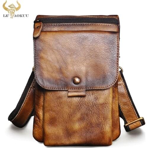 Hot Sale Fashion Real Natural Leather Male Cross-body Satchel Messenger Bag For Mens Hip Bum Pouch Fanny Waist Belt Pack 8302