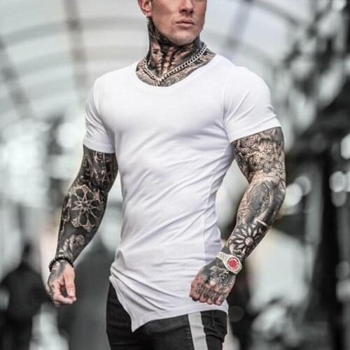 Muscle Cross-border European and American Brothers Fitness Summer Short Sleeve T-shirt Cotton Slim Round Neck Half Sleeve Thin T