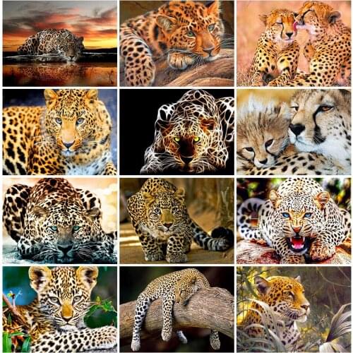 Leopard Needlework,DIY Patterns Deer Cross Stitch,Sets For Embroidery Kit Full Embroidery Simple European Cross-Stitching