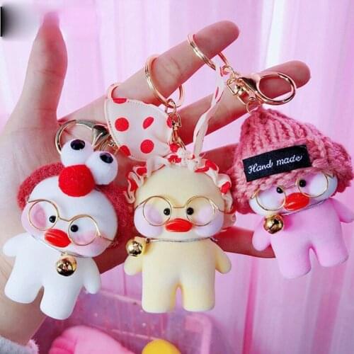 New Cartoon Character Cute Duck Keychain Plush Creative Doll Anime Keychain Couple Keychain Girl Wallet Pendant Accessories