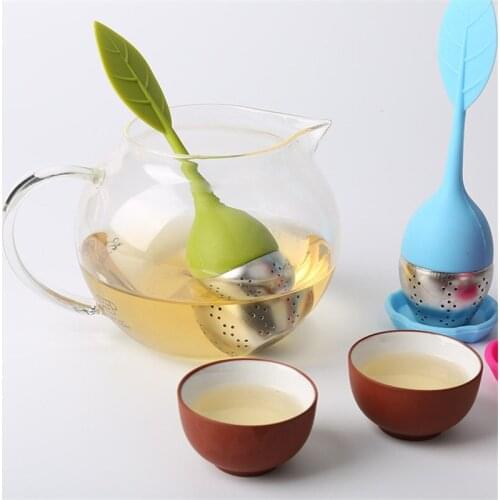 2020 New Cute Silicone & Stainless Steel Leaf Tea Strainer Infusor Teaspoon Infuser Spice Filter Teteras Tea Accessories Uroomee