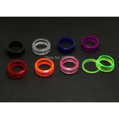 JEWEL wholesale 280 pcs/lot mix 8 color 14 size acrylic body jewelry piercing screw ear plug flesh tunnel ear gauges expander