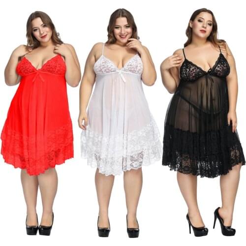 Sexy Underwear European And American Sling Skirt Big Size Fat MM Pajamas 200 Pounds Can Be Worn Q395