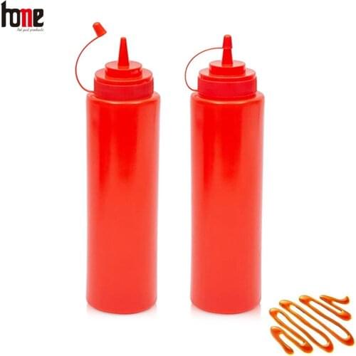 Plastic Squeeze Bottle Multipurpose Squirt Condiments Reusable Container With Lids BPA Free Dishwasher Safe Kitchen Accessories