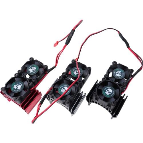 RC 1/10 Motor Radiator 540/550 Twin Cooling Fan Heat Sink With for 1:10 RC Model Car Track HSP HPI Wltoys Himoto Tamiya Heatsink
