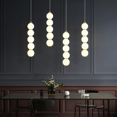 LED Changeable White Glass Ball Pendant Light Restaurant Cafe Bar Hanging Lamp Glossy Gold LED dimmable Pendant Ceiling Lamp