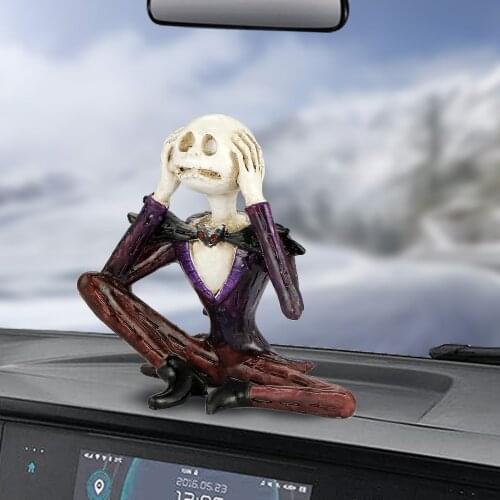 Car Ornament Resin Jack Skull Figurine Dashboard Decoration 3 Don't Horror Skeletons Jack Automobile Home Decor Accessories Gift