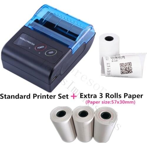 DC5V USB Thermal Printer Bluetooth Wireless Ink-free Black Blue Pocket Receipt Bill Printer Invoice PC Mobile Printer Imprimante