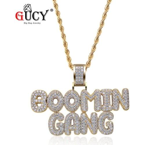 GUCY Hip Hop Rock Jewelry Fashion Metro Boomin Gang Pendant Necklace Micro Pave Cubic Zircon Necklaces Gift For Men