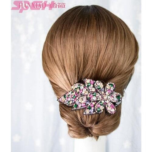 Three-tooth duckbill clip hairpin mother clip headdress rhinestone hairpin female Korea back of the head catch clip hair elegant