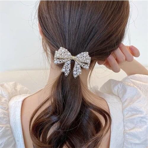 Fashion pearls Spring Hair Clips Hair Accessories elegance Women Luxurious Glittering jewel hair clips Hairpins barrette