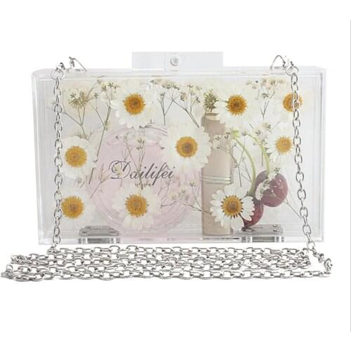 Women Clutches bags Acrylic gift Box Clutch purse Evening Bags Ladies Fashion Chain Shoulder & Cross body Bags Party Dinner Bag