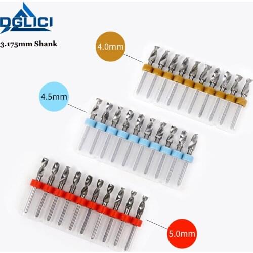 GDLICI 10Pcs 3.175mm Shank PCB Drill Bit Tungsten Steel Mini Carbide Drills for Print Circuit Board CNC Machine 0.1mm to 5mm