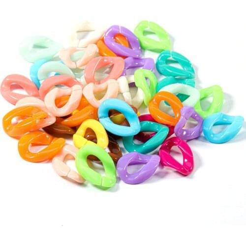 50Pcs 23*16.5mm Acrylic Plastic Candy Color Open Chain DIY Making Handmade Jewelry Earrings Necklace Bag Accessories