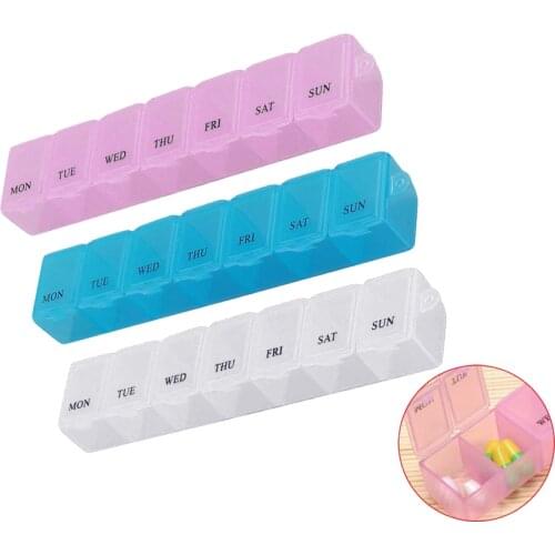 7 Days pill box weekly pill box convenient storage box container pill box pill box dispenser pill divider carrier 3 colors