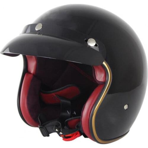 80% Hot Sales!! Scooter Helmets Open Face Suede Lining Retro Motorcycle Printing Ball Helmet for Man/Women