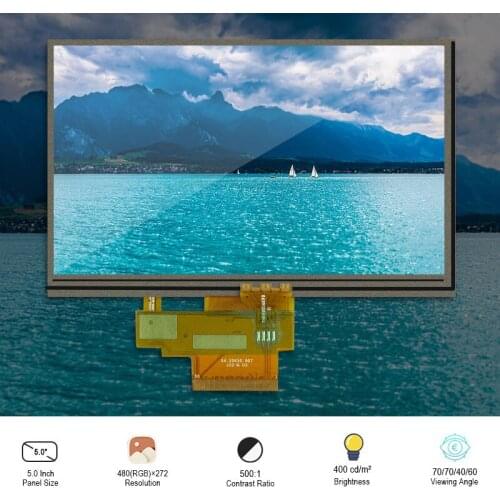Original 5 Inch LVDS LCD screen A050FW03 Resolution 480*272 Brightness 400 Contrast 500:1