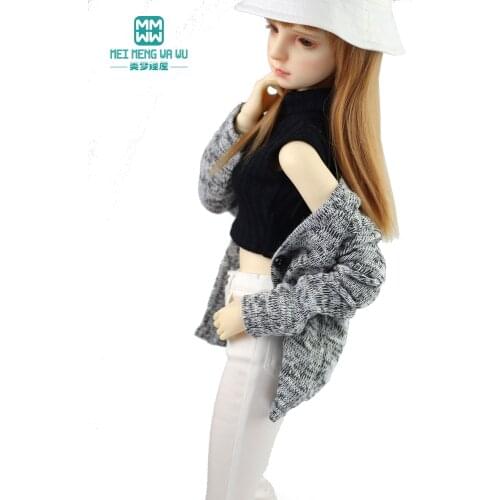 BJD accessories Doll clothes for 58--60CM 1/3 SD ASDolls toys Ball Jointed Doll Jeans, wool cardigan, leather shoes