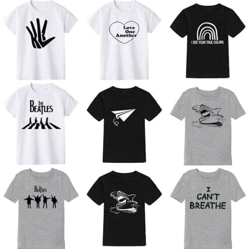Shark aircraft Printed T Shirt Fashion Short Sleeve Summer Kids T Shirts for Boys Girls Casual Tees Children Kids Tops Clothes