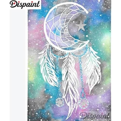 Dispaint 5D Diamond Embroidery Needlework Kit "Feather wind chime" Diy Diamond Painting Cross Stitch Home Decoration Gift A27102