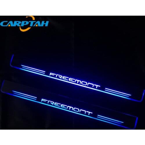 Car LED Door Sill Light For Fiat Freemont 2013 2014 2015 2016 2017 2018 2019 Pathway Scuff Plate Pedal Dynamic Streamer Lamp