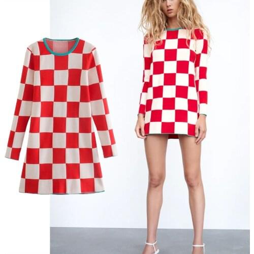 Модные платья в клетку BBWM WOMAN China At AliExpress