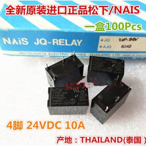 Free shipping 10pcs/lot JQ1aP-24V AJQ8342 24VDC 10A DIP4 JQ1AP-24V-F Best quality