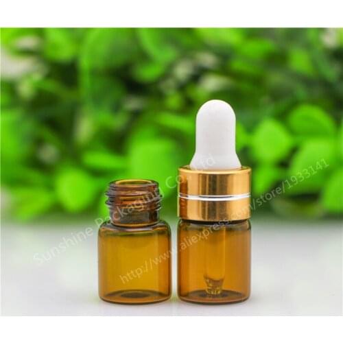 Free Shipping 500 x 3ml Mini Amber Glass Sample Dropper Bottle 3ml Sample Brown Glass Essential Oil Bottle with Pipette