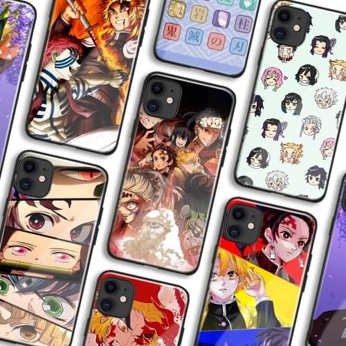 Demon Slayer Kimetsu no Yaiba Manga Phone Cases For IPhone 11 12 Mini Pro XS Max 6s X XR 7 8 Plus SE Soft TPU Glass Cover Shell