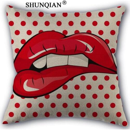 Comic Pop Art Cotton Linen Pillowcase Wedding Decorative Pillow Case 45x45CM one sides For Home Pillow Cover A10.17