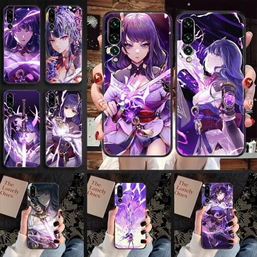Genshin Impact RAIDENSHOGUN Phone case For Huawei P Mate P10 P20 P30 P40 10 20 Smart Z Pro Lite 2019 black fashion bumper