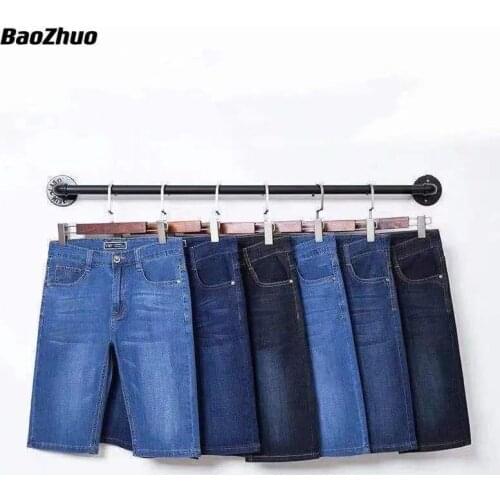 BaoZhuo Mens Short Jeans Summer Classic Slim Fit High Quality Jeans 2021 Denim Pants Male Brand Trousers
