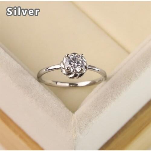 Hot sale s925 silver woman an engagement ring in Europe and the contracted rose eight heart eight arrows zircon diamond ring