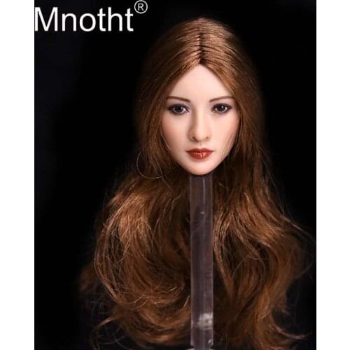 Mnotht Toys 1:6 Scale Female Asian Chinese Beauty Star Head Sculpt Black/Golden Hair Liu Yifei Tian Jing Head Carving Toys m3