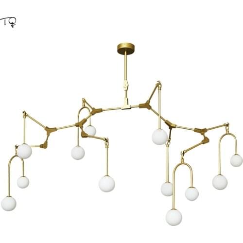 Nordic Design Post-modern Spider Chandelier Lighting Gold Lustre G4 Led Modern Home Decor Living Room Retro Studio Bedroom Cafe
