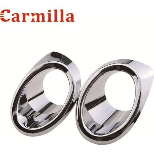 Carmilla Car Front Fog Lamp Sticker ABS Chrome Refitting Parts Fog Lights Cover for Peugeot 3008 Year 2014 2015 2016 Acc