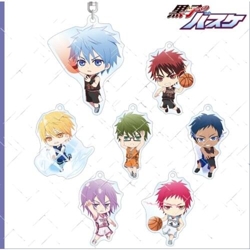 New Hot Anime Kurokos Basketball Kuroko Tetsuya Kagami Taiga Cute Acrylic Keychain Pendant Q Version Bag Keyring Gift