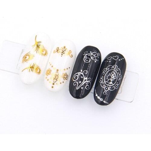 New Fashion 30Sheets 3D Water Decals Nail Art Stickers DIY Gold And Silver mix types Nails Sticker Decorations Manicure Z048