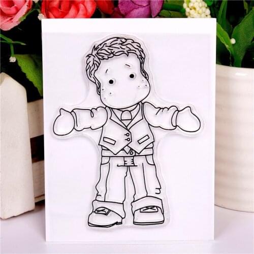New boy cartoon pattern Stamp And metal die Scrapbooking Alphabet Stamp Embossing Craft making Silicone Transparent Stamps