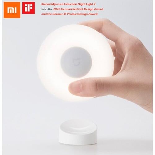 New Original Xiaomi Mijia Night Light 2 Generation Adjustable Brightness Infrared Smart Human Body Sensor With Magnetic Base