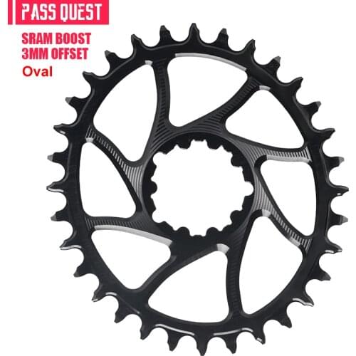 PASS QUEST Boost Oval 3mm Offset Chain Wheel Narrow Wide Chainring Wheel MTB Mountain Bike Gear Plate For SRAM Bicycle