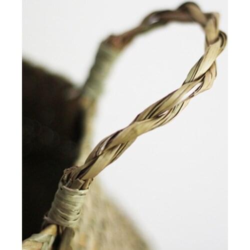 Seagrass Wickerwork Basket Rattan Hanging Flower Pot Dirty Laundry Hamper Storage Basket E7