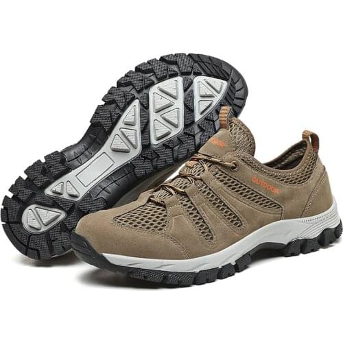 Plus Size 3 Colors Outdoor Aqua Shoes Men River Seaside Surfing Upstream Wading Shoes Breathable Mesh Fabric Beach Water Shoes