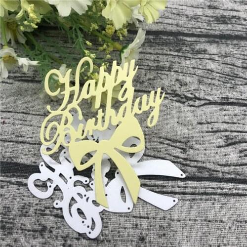 Happy Birthday scrapbook Metal Cutting Dies Stencils for DIY Scrapbooking Album Paper Card Decorative Craft Embossing Die Cuts