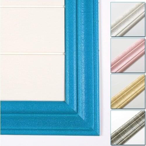 3D Foam Wall Waist Line 235Cm Marble Print Corner Line Self-Adhesive Wal Waist Line Waterproof Diy Home Decor Wall Edge Sticker