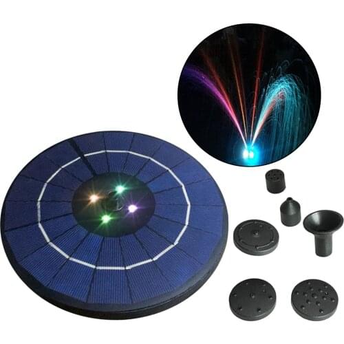 Solar Water Fountain Pump LED Lights Free Standing for Bird Bath Garden Pond