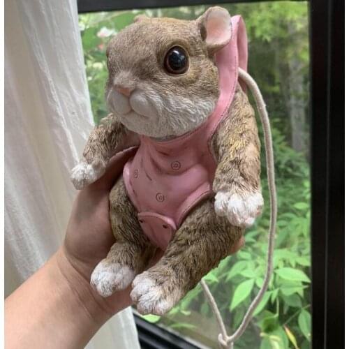 American Cute Rabbit Resin Statue Ornaments Garden Outdoor Balcony Sculpture Crafts Childrens Room Store Figurines Decoration