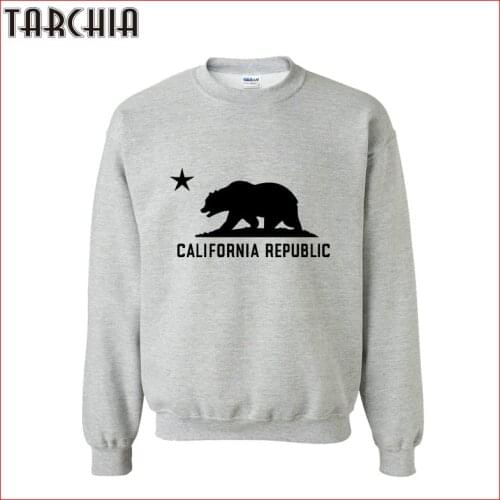 TARCHIA Hoodie Hip Hop Men CALIFORNIA REPUBLIC Print Brand Hoodies Sweatshirts Hooded Mens Skateboard Pullover Hoodies Men Tops