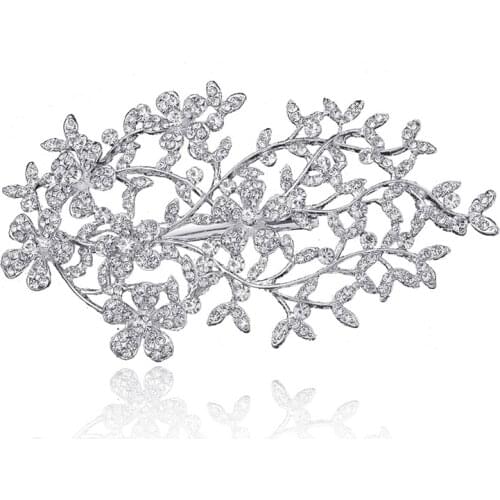 Crystal Pearl Flower Hair Clip Floral Style Barrette Bride Hair Jewelry Bridesmaid Wedding Bridal Hair Accessories